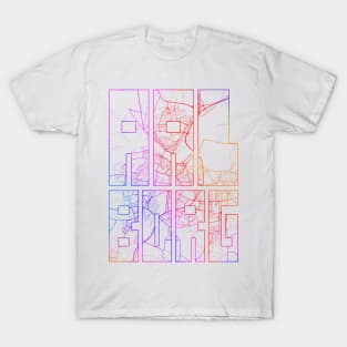 Aalborg, Jutland, Denmark City Map Typography - Colorful T-Shirt